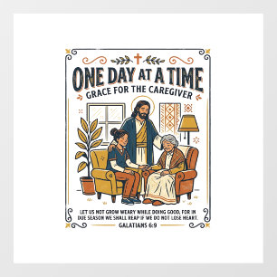 Autocollant Pour Fenêtre T-shirt graphique Jésus Soignant Parents Âgés Chri