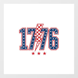 Autocollant Pour Fenêtre T-shirt graphique vintage éclair patriotique 1776_