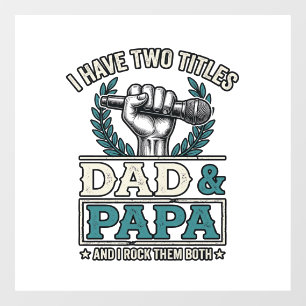 Autocollant Pour Fenêtre T-shirt micro vintage titres Papa et Papa rock_