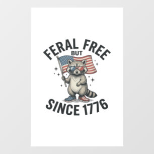 Autocollant Pour Fenêtre T-shirt patriotique de Raton Laveur Sauvage Mais L