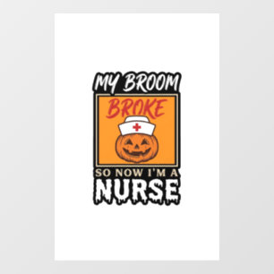 Autocollant Pour Fenêtre T-shirt vintage infirmière Halloween citrouille ba
