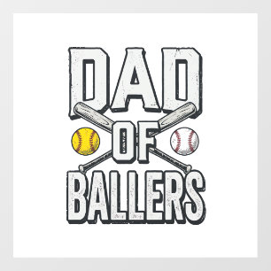 Autocollant Pour Fenêtre T-shirt vintage pour papa de softball et baseball