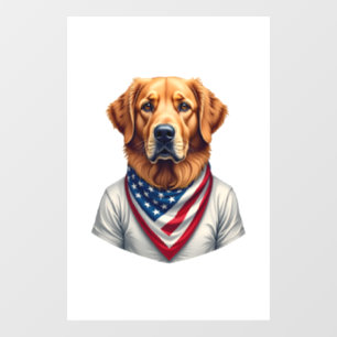 Autocollant Pour Fenêtre T-shirt vintage retriever golden américain