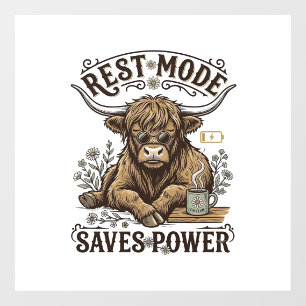 Autocollant Pour Fenêtre T-shirt vintage vache Highland paresseuse à économ