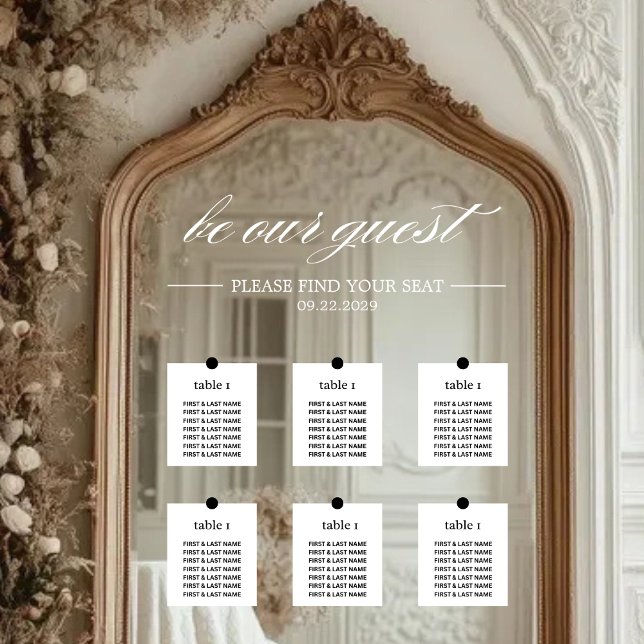 Autocollant Pour Fenêtre Tableau de sièges Mariage moderne - Décal miroir (Créateur téléchargé)