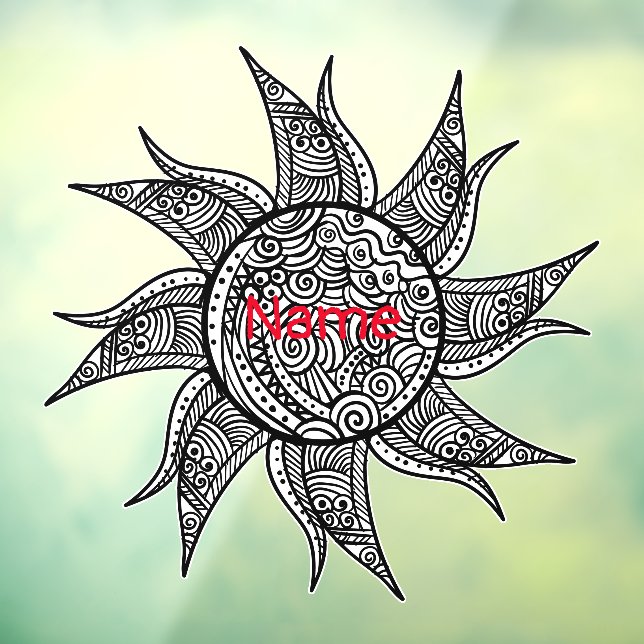 Autocollant Pour Fenêtre Tatouage de henné Sun Thunder_Cove (Feuille 3)