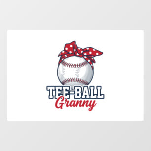 Autocollant Pour Fenêtre Tee Ball Mamie Baseball Bow Vintage Shirt_1