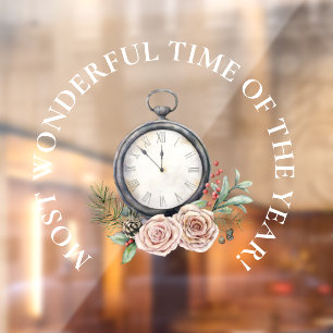 Autocollant Pour Fenêtre Temps Le Plus Merveilleux, Beau Stopwatch Noël