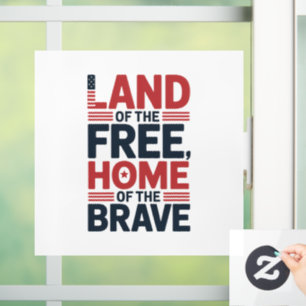 Autocollant Pour Fenêtre Terre de la Liberté Chemise USA Maison des Brave