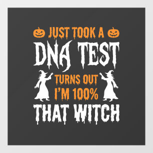 Autocollant Pour Fenêtre Test ADN sorcière drôle d'Halloween Graphique