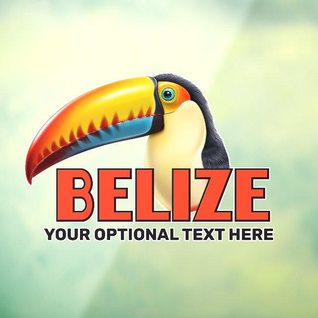 Autocollant Pour Fenêtre Texte personnalisé BELIZE Toucan (Feuille 3)