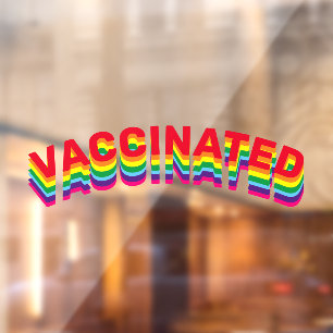 Autocollant Pour Fenêtre Texte personnalisé de la fierté arc-en-ciel vacc