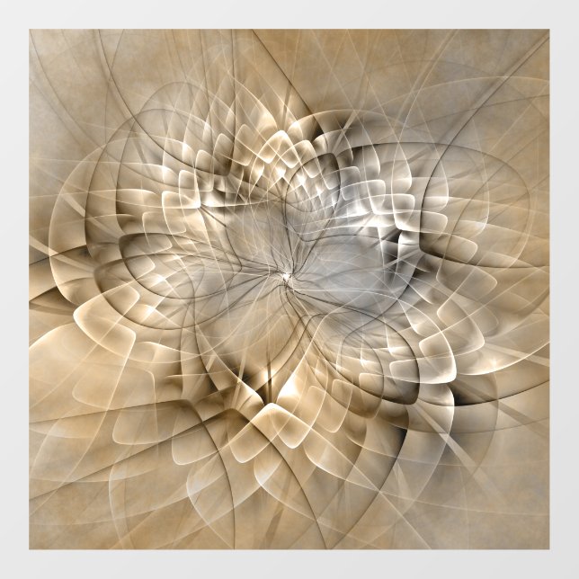 Autocollant Pour Fenêtre Texture d'art fractal abstrait de tons terrestres (Feuille)
