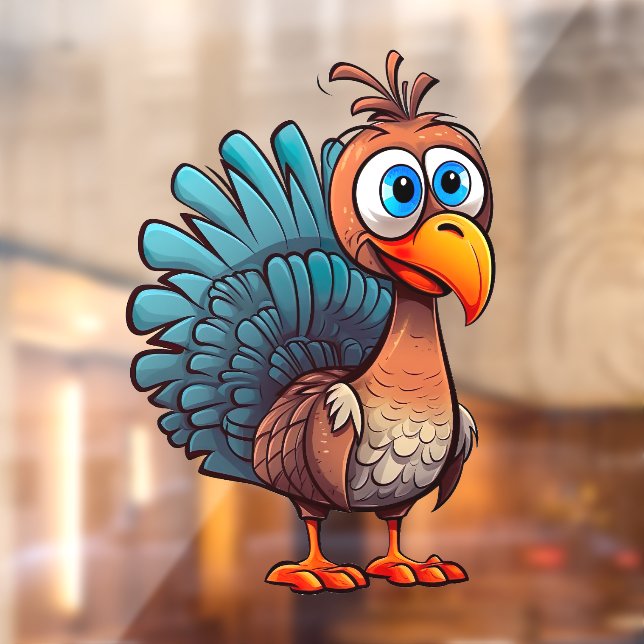 Autocollant Pour Fenêtre Thanksgiving Funny Turquie Clair fenêtre (Feuille 2)