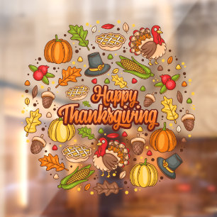 Autocollant Pour Fenêtre Thanksgiving Moderne Belle Collection Automne