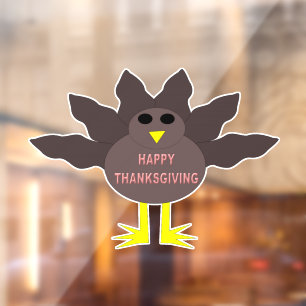 Autocollant Pour Fenêtre Thanksgiving Pluced Turkey