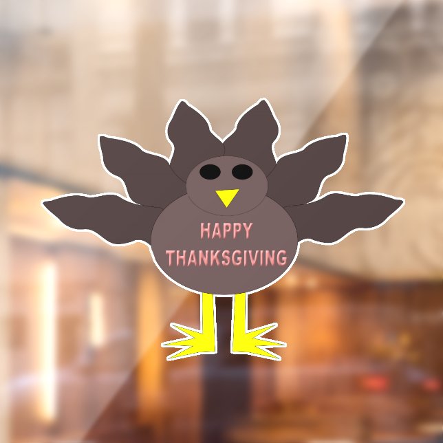 Autocollant Pour Fenêtre Thanksgiving Pluced Turkey (Feuille 2)