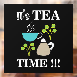 Autocollant Pour Fenêtre Thé à l'heure Théière Tasse à thé Maison de thé