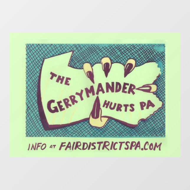 Autocollant Pour Fenêtre The Gerrymander Hurts PA Cling Art (Feuille)