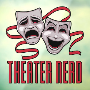 Autocollant Pour Fenêtre Théâtre de Comédie et de Tragédie Nerd