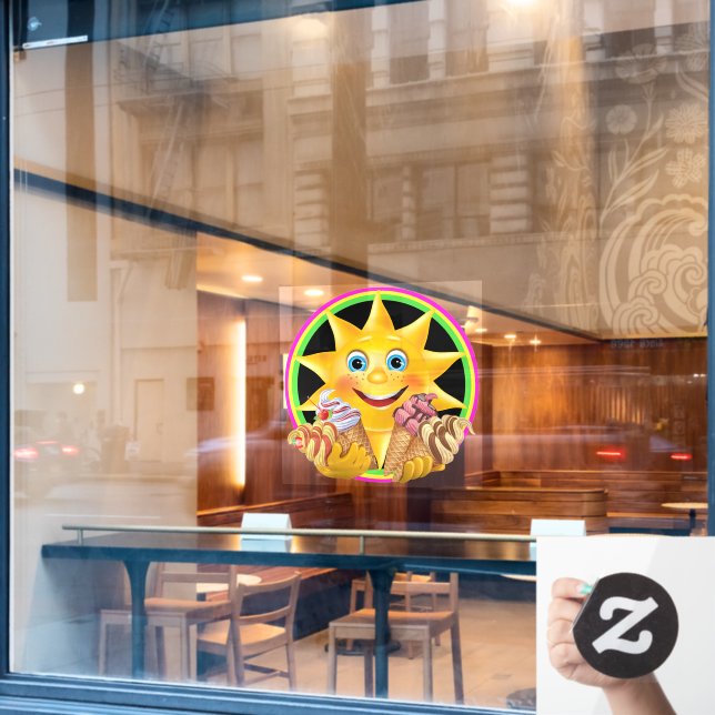 Autocollant Pour Fenêtre Thème de glace - Délicieux ! (Fenêtre de café)