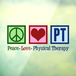 Autocollant Pour Fenêtre Thérapie physique Paix amour PT