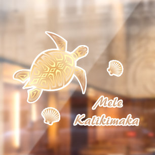 Autocollant Pour Fenêtre Tortues d'or Mele Kalikimaka