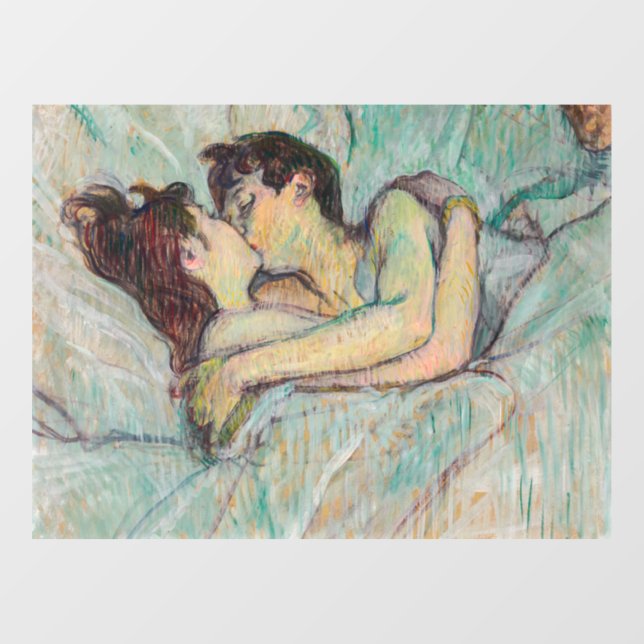 Autocollant Pour Fenêtre Toulouse-Lautrec - En Lit, Baiser (Feuille)