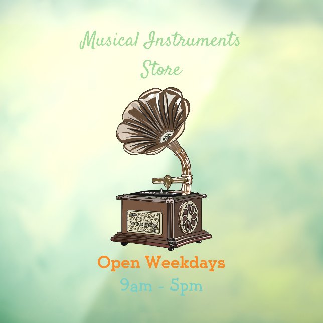 Autocollant Pour Fenêtre Tourne-disque dessin animé (Feuille 3)