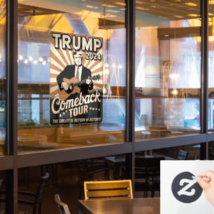 Autocollant Pour Fenêtre Tournée de retour TRUMP 2024 Vintage ça déchire