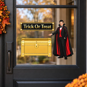 Autocollant Pour Fenêtre Trick Or Treat Vampire Halloween