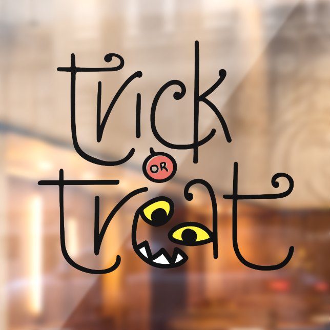 Autocollant Pour Fenêtre Trick ou traitement pour Halloween face monstre so (Feuille 2)