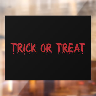 Autocollant Pour Fenêtre Trick ou Treat black red goutte de sang Halloween
