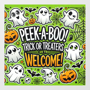 Autocollant Pour Fenêtre Trick Peek-a-Boo ou soins Bienvenue Halloween