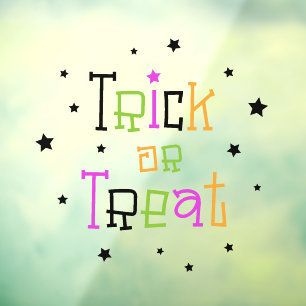 Autocollant Pour Fenêtre Tricoter ou traiter les étoiles Halloween