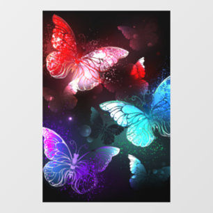 Autocollant Pour Fenêtre Trois papillons brillants sur l'arrière - plan de 