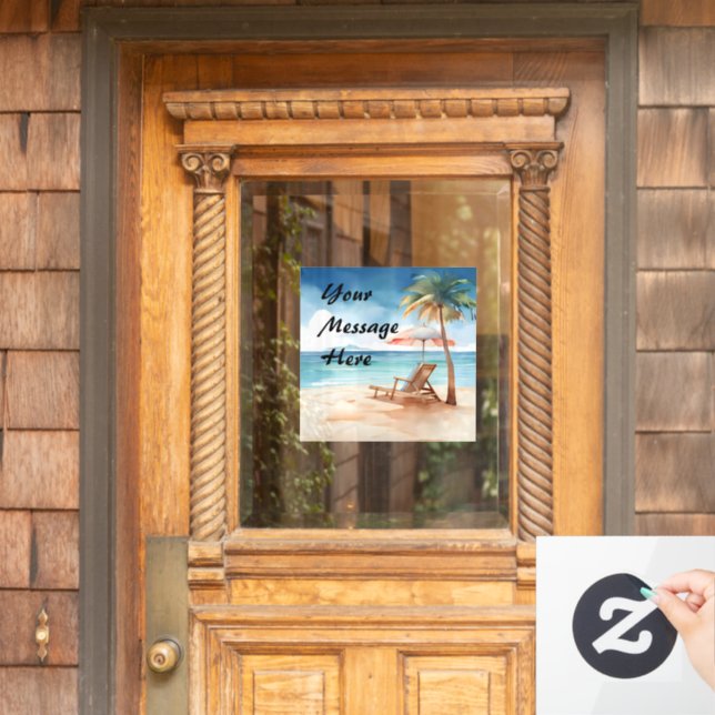 Autocollant Pour Fenêtre Tropical Beach Party (Porte d'accueil)