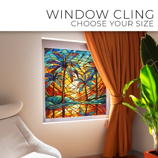 Autocollant Pour Fenêtre Tropical Island Sunset Art en verre tendu (Créateur téléchargé)