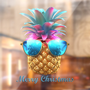 Autocollant Pour Fenêtre Tropical Joyeux Noël Clouage de fenêtre