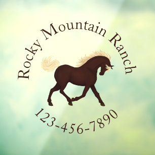 Autocollant Pour Fenêtre Trotting Rocky Mountain Horse Circulaire Texte Per