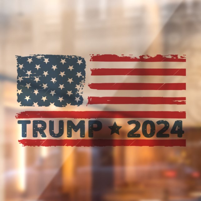 Autocollant Pour Fenêtre Trump 2024 Drapeau Amérique (Feuille 2)
