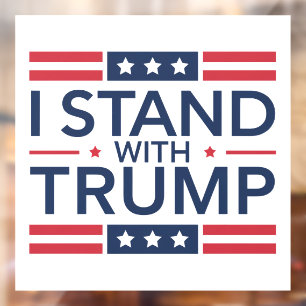 Autocollant Pour Fenêtre Trump 2024 Je me tiens avec Trump soutien au prési