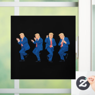 Autocollant Pour Fenêtre Trump 45 47 Danse Drôle Danse États-Unis Président