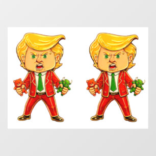 Autocollant Pour Fenêtre Trump heureux drôle Trump Taureau Ours Trump Meme 