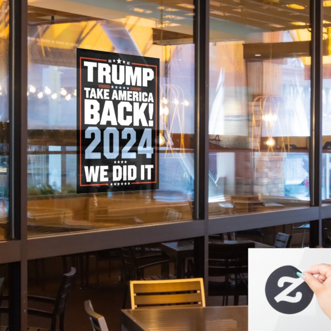 Autocollant Pour Fenêtre Trump USA Drapeau Président 47 Trump (Fenêtre du restaurant)