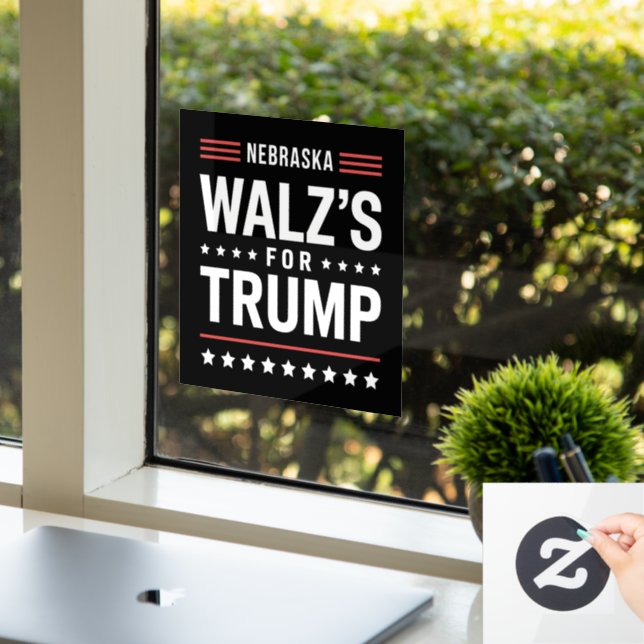 Autocollant Pour Fenêtre Trump Vance Walz pour Trump Nebraska (Bureau)