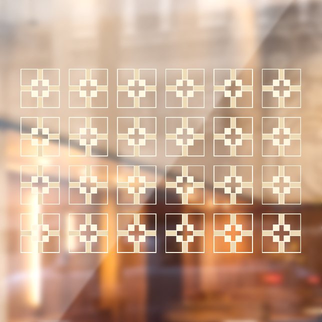 Autocollant Pour Fenêtre Tuiles de carré de forme croisée Clôture de fenêtr (Feuille 2)