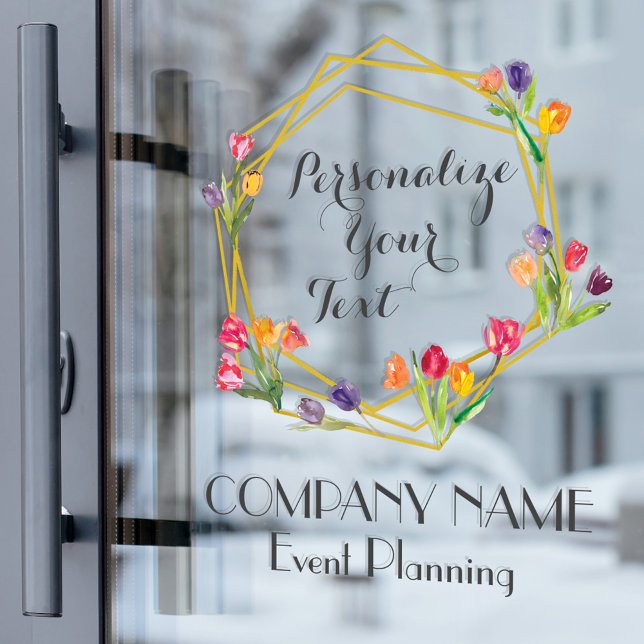 Autocollant Pour Fenêtre Tulipes Moderne de Luxe Or et Noir pour Planificat (Créateur téléchargé)