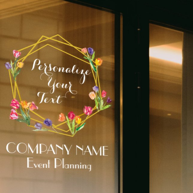 Autocollant Pour Fenêtre Tulipes modernes personnalisées Gold & Black Event (Créateur téléchargé)