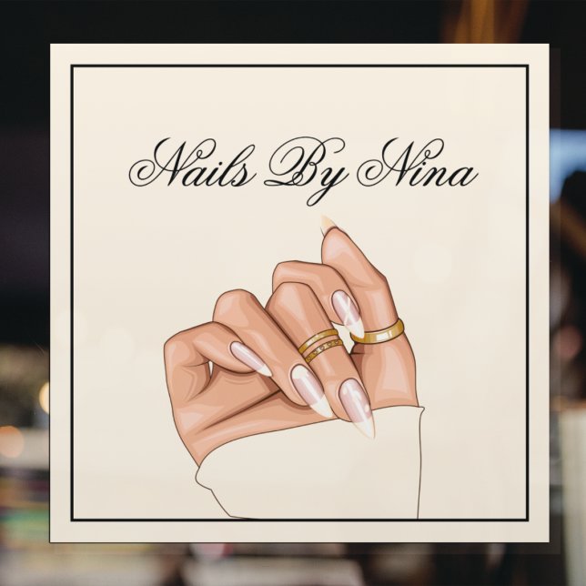 Autocollant Pour Fenêtre Typographie du Salon moderne de ongle Manicurist M (Créateur téléchargé)